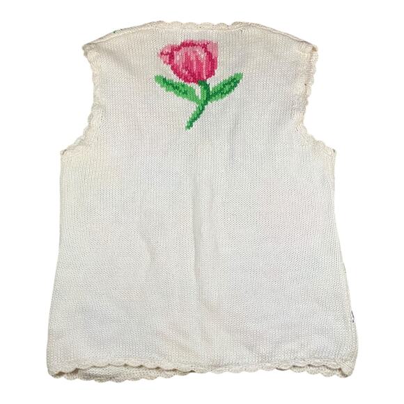 Vintage 90s Eagle Eye Floral Knit Sweater Vest NWT - M - Picture 4 of 4